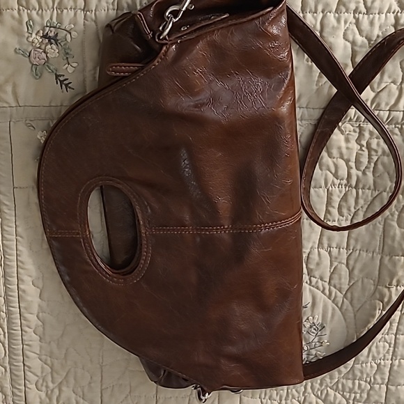 Faux leather shoulder bag/clutch. NWOT - Picture 2 of 4